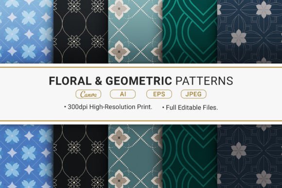 5 Patterns with Floral and Geometric: A Modern Design Fusion