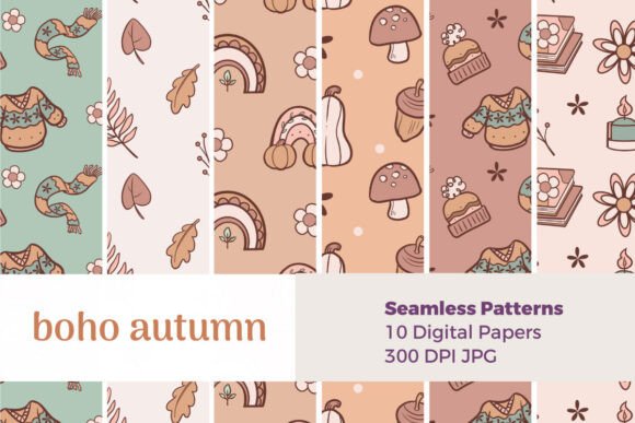 Boho Fall Seamless Patterns: A Creative Collection