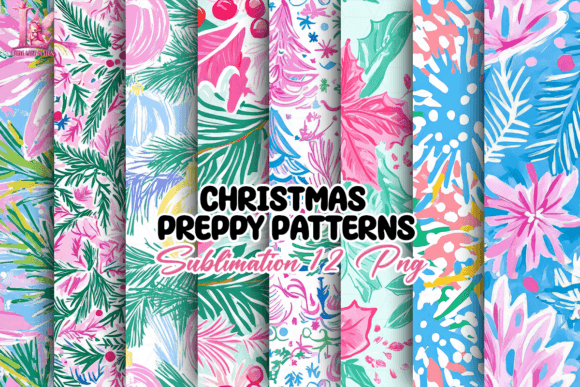 Christmas Preppy Patterns Clipart PNG: Bringing Polished Holiday Cheer to Your Projects