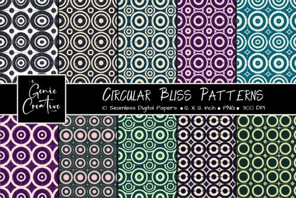 Circular Bliss Seamless Patterns Set for Designers