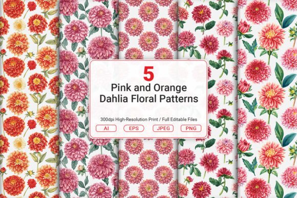 Designing with Pink and Orange Dahlia Floral Patterns: A Comprehensive Guide to Selection and Application