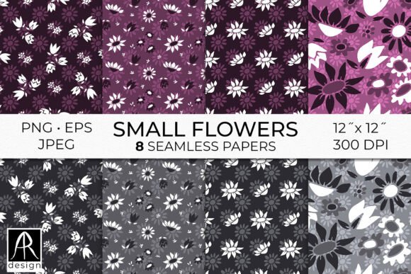 Ditsy Wildflower Silhouettes Patterns