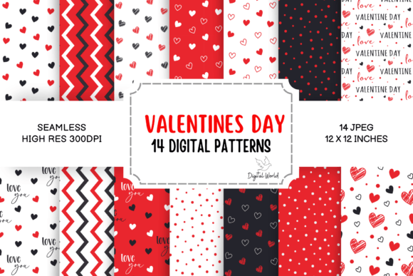 Love Hearts Romantic Seamless Patterns Bundle: Elevating Digital Design with Timeless Affection