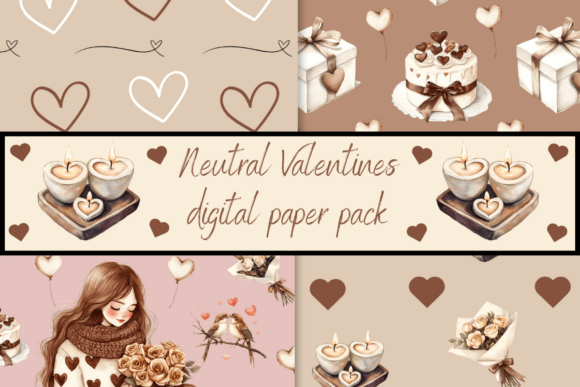 Neutral Digital Paper Patterns for Creative Projects