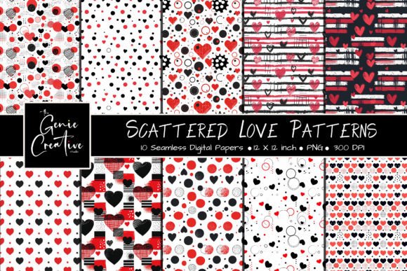 Scattered Love Seamless Patterns Set: Elevating Romantic Digital Design