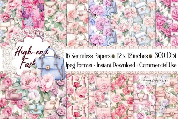 Seamless Fashion and Peony Patterns: The Ultimate Digital Paper Collection for Luxury Design