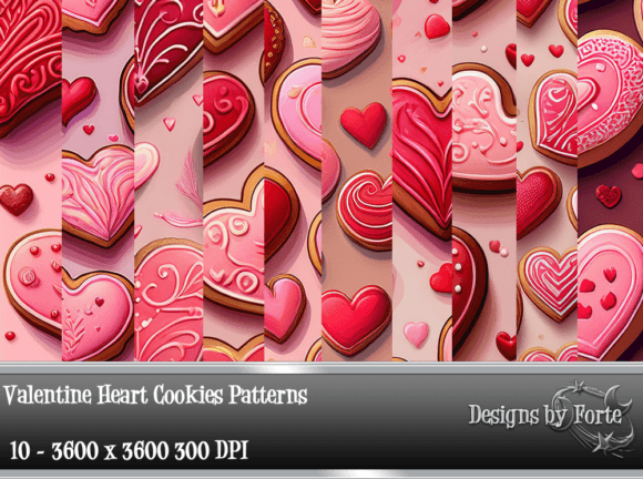 Valentine Heart Cookies Patterns for Creative Projects